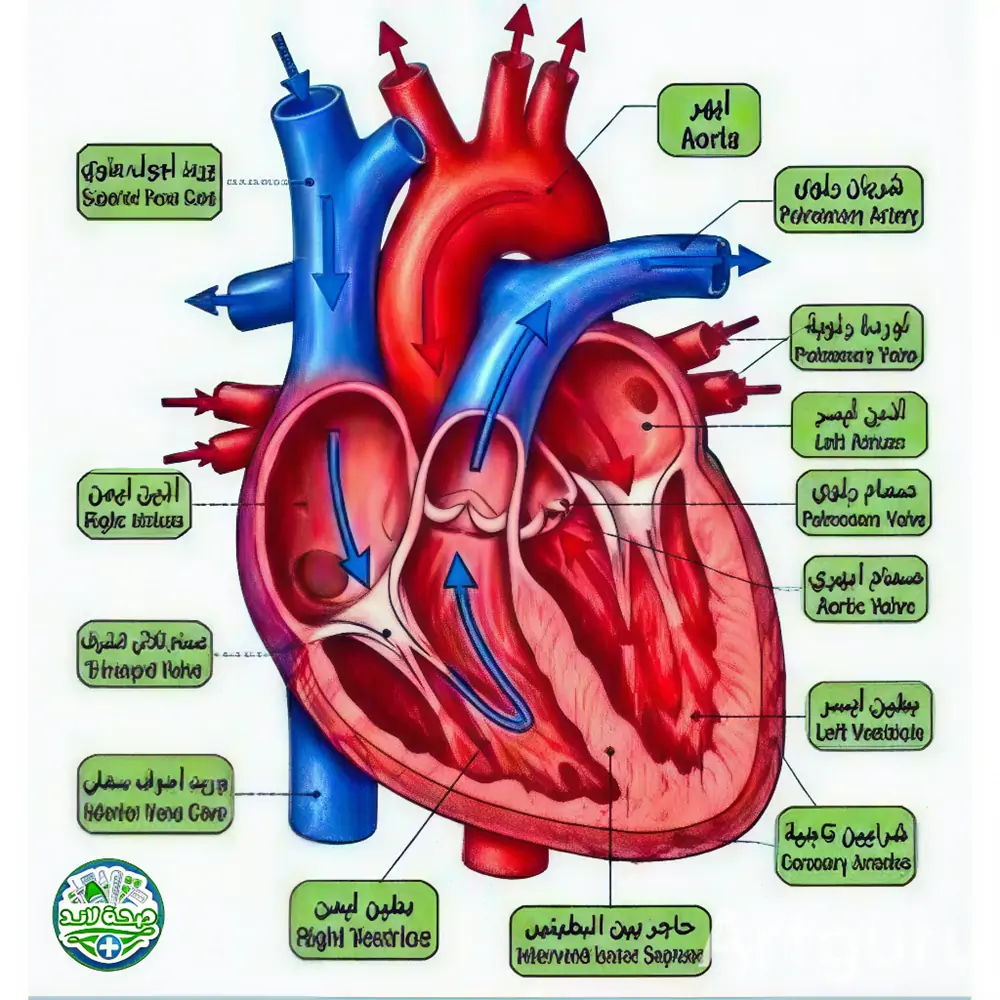 الصمامات والحجرات لقلب الإنسان