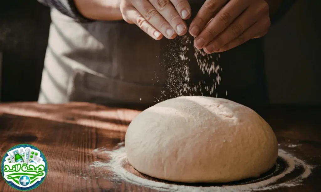 الخطوة الثالثة: إضافة الملح الخطوة الثالثة: إضافة الملح على عجين خبز الساوردو