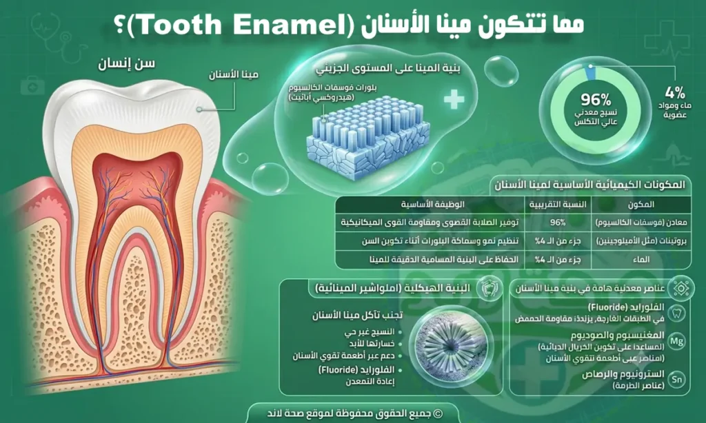 مما تتكون مينا الأسنان