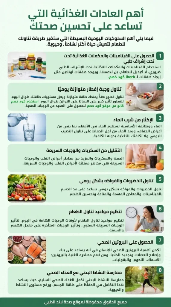 أهم العادات الغذائية التي تساعد على تحسين صحتك